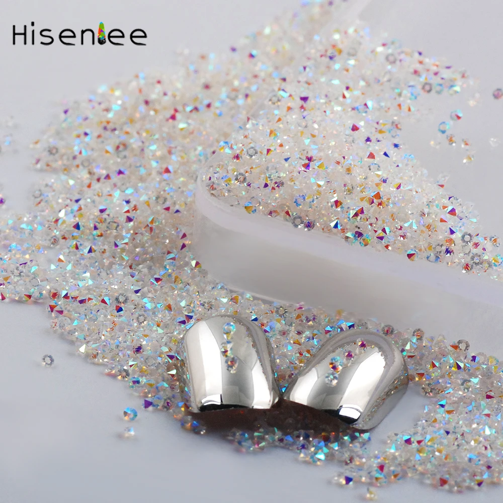 

2880pcs 1.1mm Nail Art Glitter Crystal AB Glass Mini Tiny 3D Micro Pixie Nail Decoration Gems Nail Rhinestones