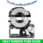 18 мм SU11S SU11Y совместимая с Epson термоусадочная трубка этикетка лента  11 мм черный на белый для Epson LabelWorks трубки LW400 LW500 LW600