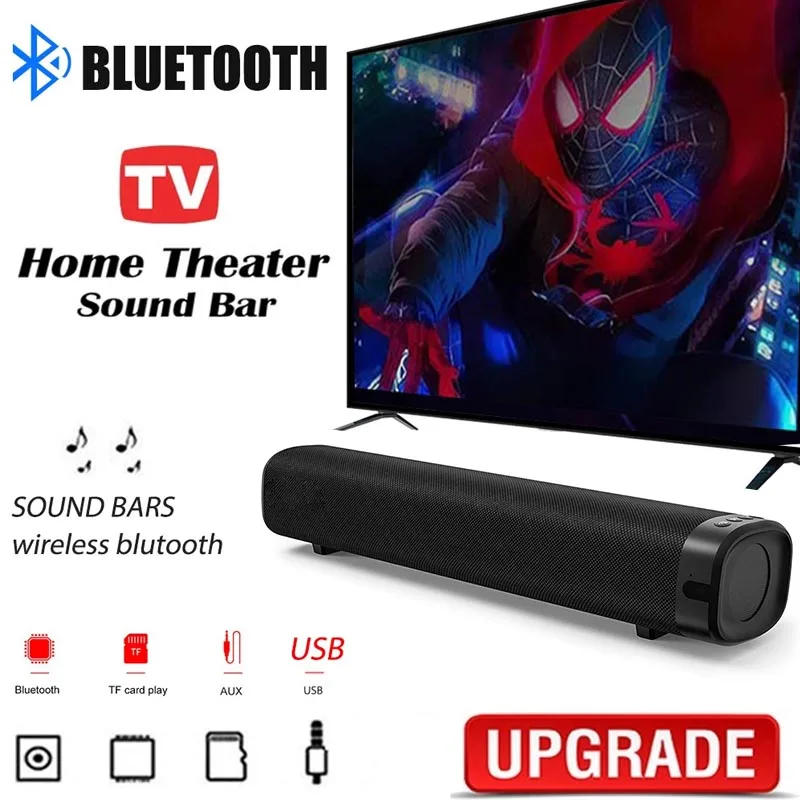 

TV Sound Bar Wireless Bluetooth Sound bar Stereo Bass HIFI Speaker TV Home Theater 3 Equalizer Modes Optical/Aux/USB Connection