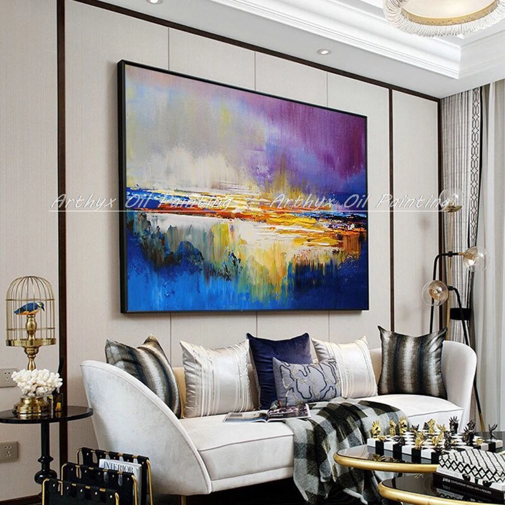 Arthyx ручная роспись абстрактный нож Масляные картины на холсте настенные