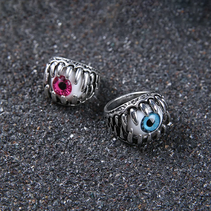 Кольцо для глаз в стиле панк готика красный синий глазный шар кольцо из