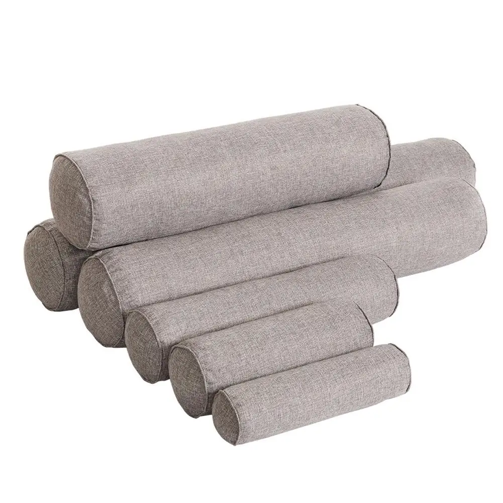 Однотонная круглая подушка для шеи кровати в рулоне опорный светильник ног