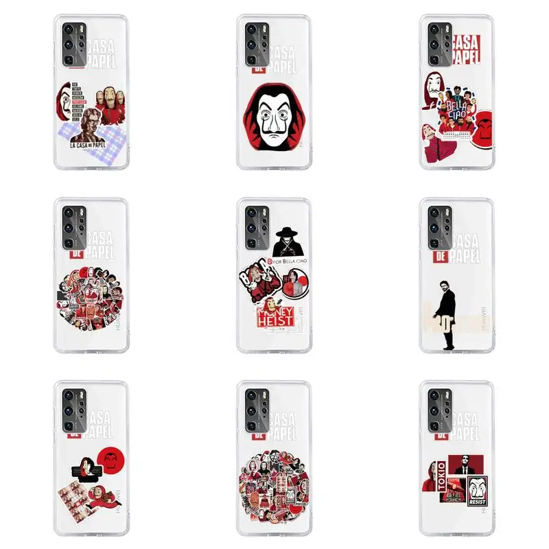 

la casa de papel 1 Phone Case For Huawei P40 P30 P20 Mate Honor 10i 30 20 i 10 40 8x 9x Pro Lite Transparent Cover