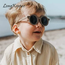 LongKeeper Round Kids Sunglasses Girls Fashion Retro Children Glasses Baby Boys Anti-UV Sun Glasses Vintage Colorful Eyewear UV
