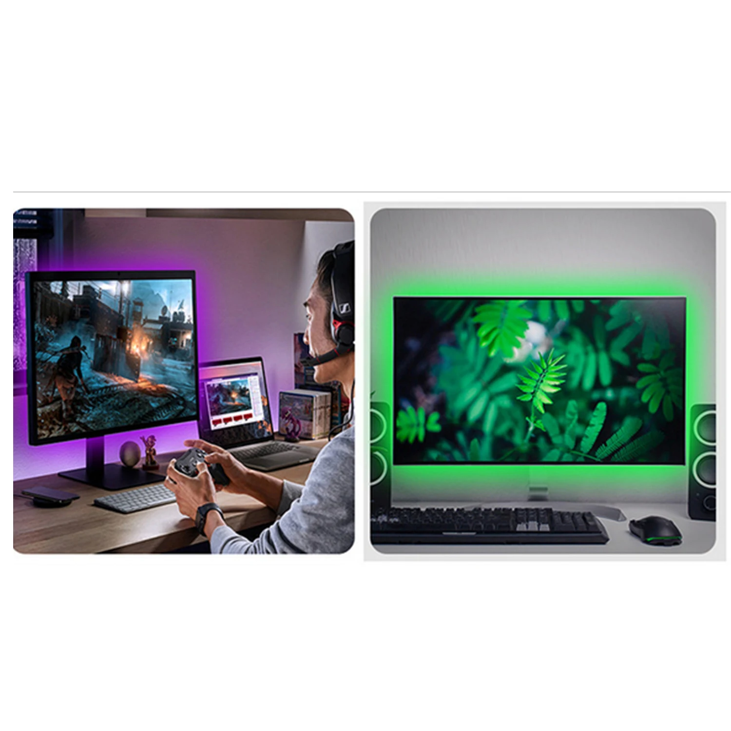 

USB music voice control lamp with TV Lamp with TV backlight 5v20 key remote control 5050RGB 30 lamp / M