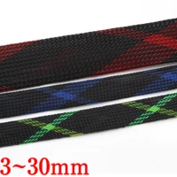 1m5m blackbluereduv greenyellow tight high density pet braided sleeve 3 30mm insulated line cable protection expandable