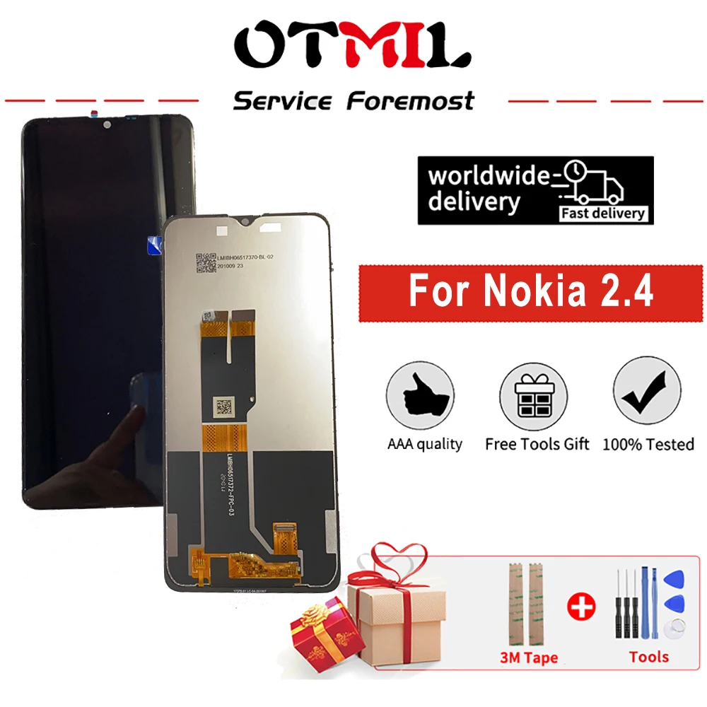 

Original 6.5" For NOKIA 2.4 LCD Display Touch Screen Digitizer Assembly For Nokia 2.4 Replacement parts LCD Display