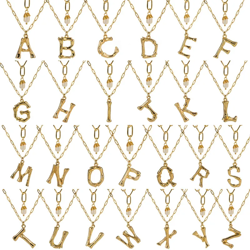 Женское ожерелье с подвеской в стиле хип хоп 26 букв|Ожерелья подвеской| |