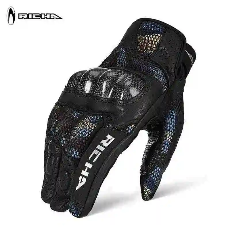 

Мотоциклетные Перчатки Richa из углеродного волокна для мужчин и женщин, Нескользящие гоночные перчатки для мотокросса с сенсорным экраном