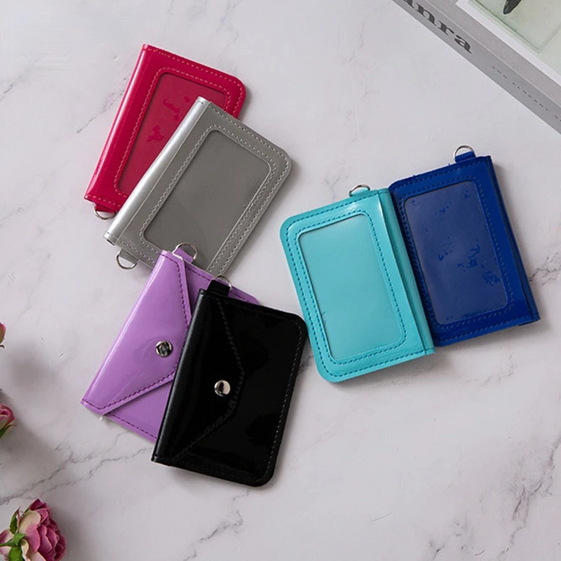 

Leather Business Credit ID Card Holder with Hasp Pocket Coin Purse Men Women Unisex Wallet Fashion Cardholder Cover Case