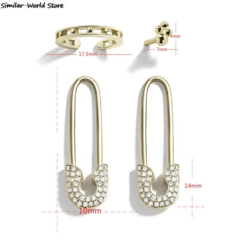 Набор серег-гвоздиков с зажимом для стразы Ювелирное Украшение в подарок женщин |