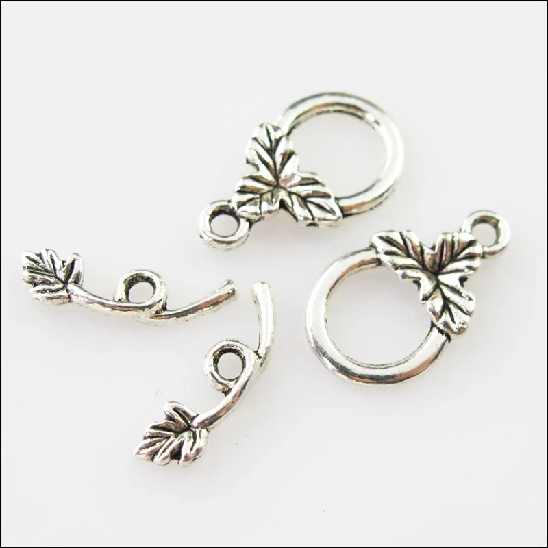 Модный 30 комплектов тибетский серебряный лист Гладкий Круглый круглый браслет