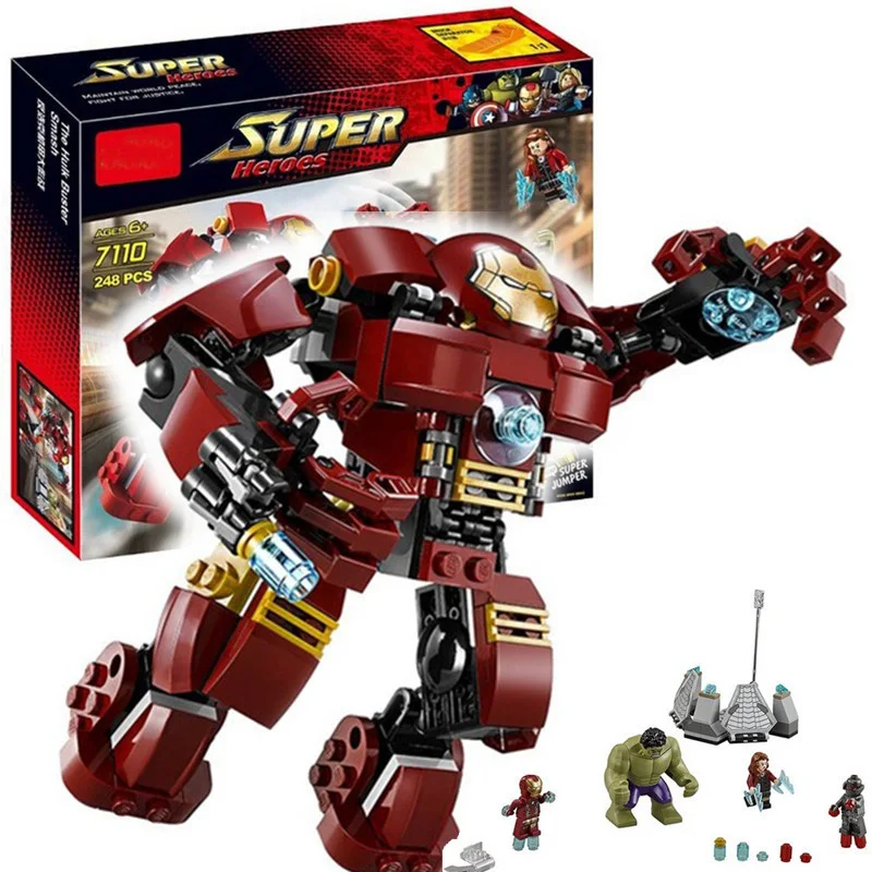 7110 Marvel Супер Герои 76031 Мстители Строительные блоки Ultron фигурки Железный человек