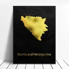 Золотая карта, искусство, Босния, холст, живопись, настенные картины, принты, домашний декор, настенный плакат для декора для гостиной