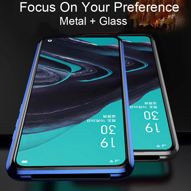 Чехол для Samsung Galaxy A10S A20S 360 двухсторонний металлический магнитный стеклянный