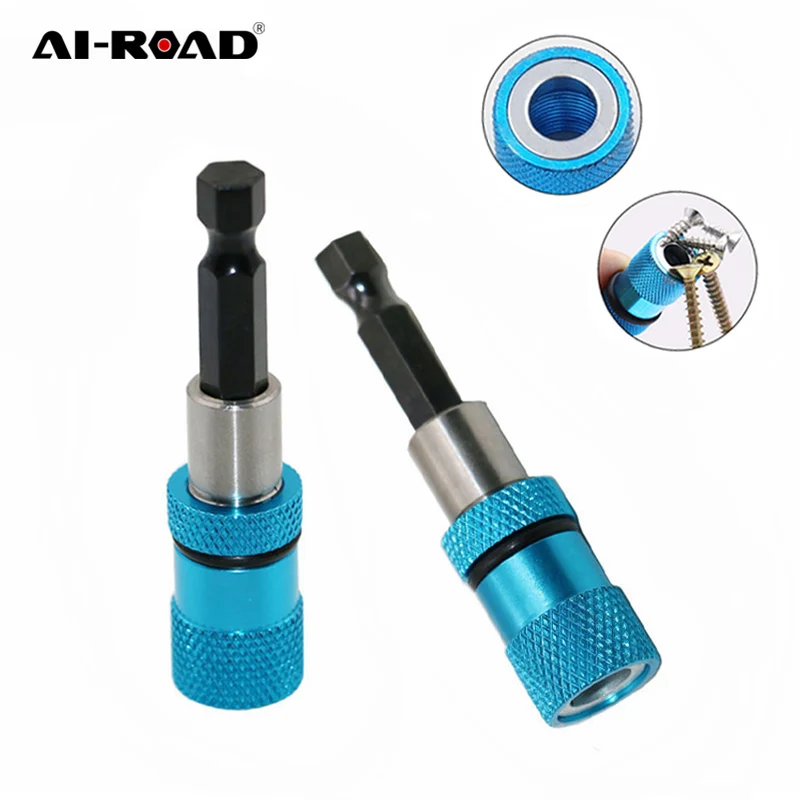 

AI-ROAD Hexagonal Shank Magnetic Screw Drill Bit Sleeve Rod Holder 1PC 1/4" Head Electric Driver Connection Extension Tool Set