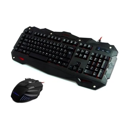 Rampage KM-R1 Black Wired Backlit Standard OyuncuKlavye Mouse Set (14245)