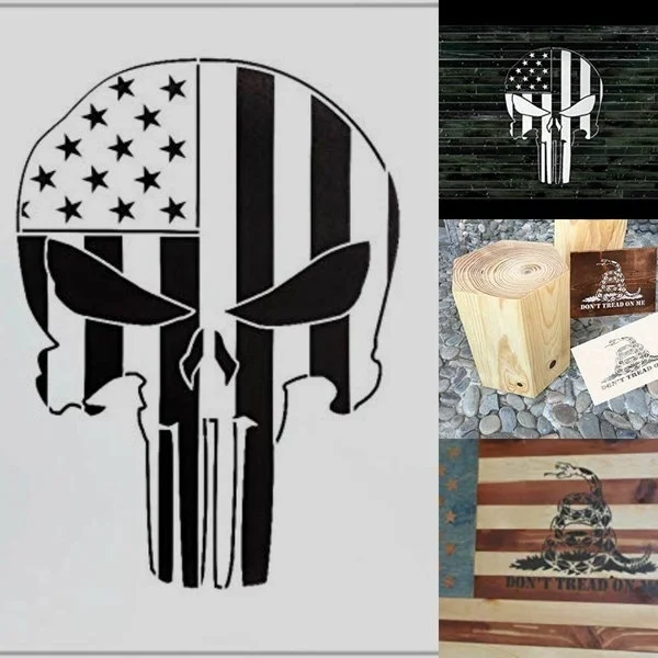 1 шт пластиковый трафарет Каратель Череп гремучая змея для живописи на дереве