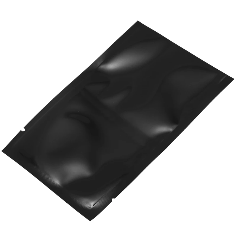 

recyclable packing bag heat sealing open top aluminum foil Vacuum Package Pouch 100pcs/lot (Bright black)8x12cm