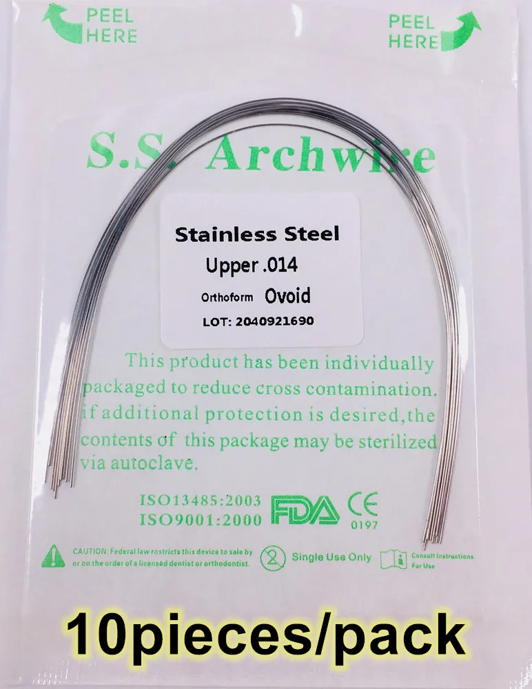 

014 Upper Stainless Oval Wires Dental S.S Retainer Wire Orthodontic Steel Archwire 10Pcs/Pack
