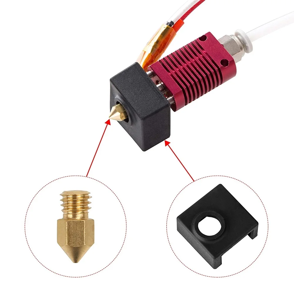 

Nozzles + Heater Block Silicone Cover 3D Printer Part Mix Size 0.2/0.3/0.4/0.5/0.6mm MK8 Makerbot Extruder Print Head