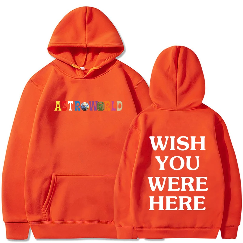 Трэвиса Скотта ASTROWORLD хип-хоп толстовки мужские повседневные WISH YOU WAS HERE модные с