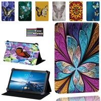 pu leather case for lenovo smart tab m8 8 tab m10 10 1 tablet foldable lightweight protective case cover stylus