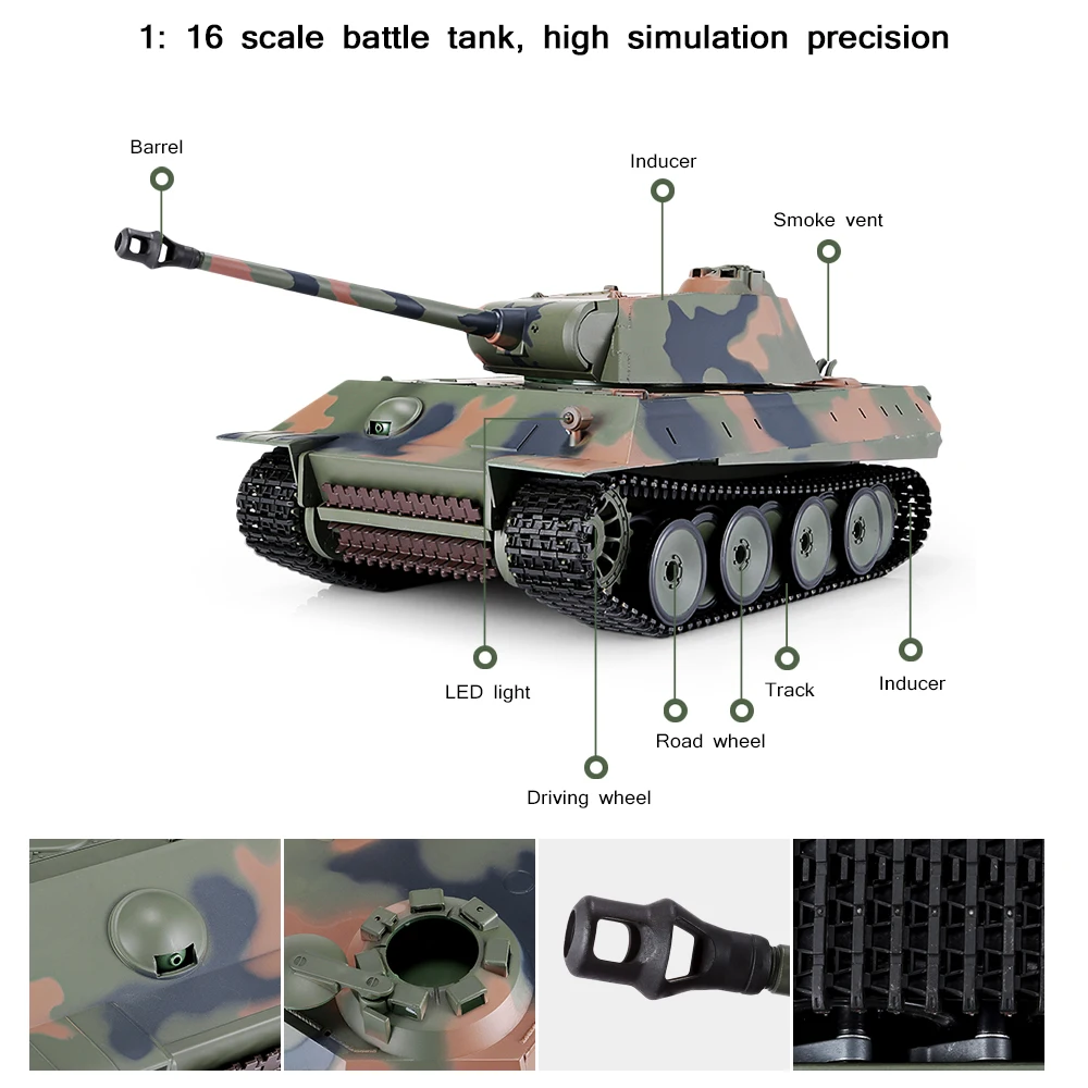 Новое прибытие Henglong 1:16 пульт дистанционного управления главный боевой танк игрушка подарок