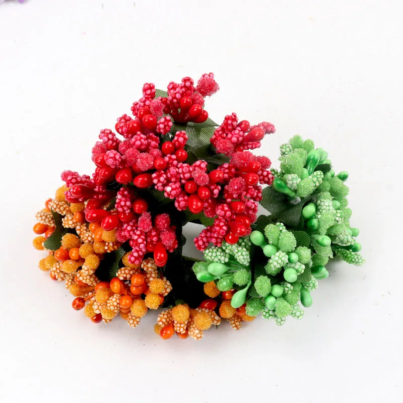 12pcs pearl Berry Artificial Stamen Flower For Wedding Home Decoration Pistil DIY wreath Scrapbooking Craft Fake Flowers | Дом и сад