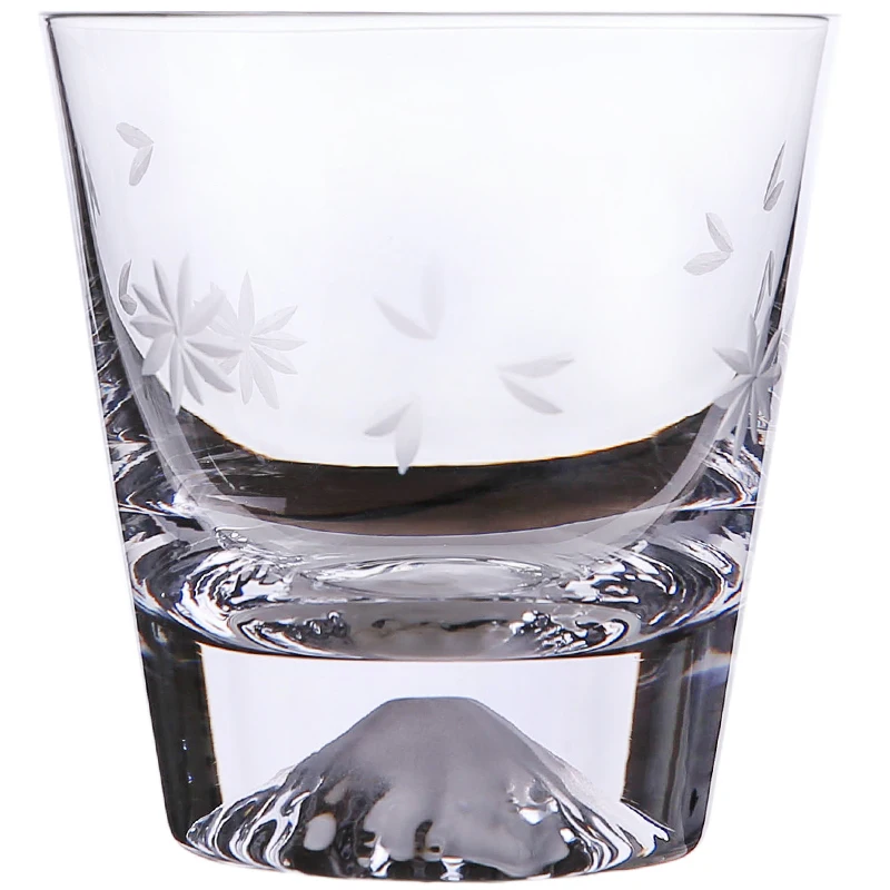 

Engraved Design Thickened Glass Water Cup Mount Fuji Pattern Coffee Mugs Whiskey Wine Vodka Milk Beer Juice Cups Home Bar Decor