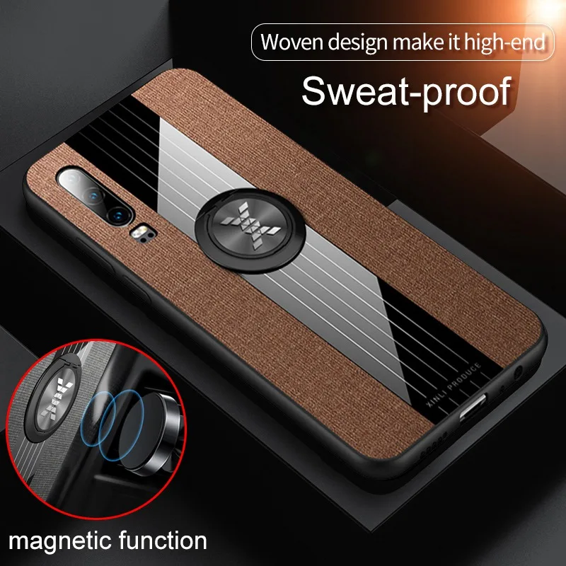 360 тканевый чехол для Huawei P30 P20 Lite Pro Mate 20 30 с металлическим кольцом автомобильный