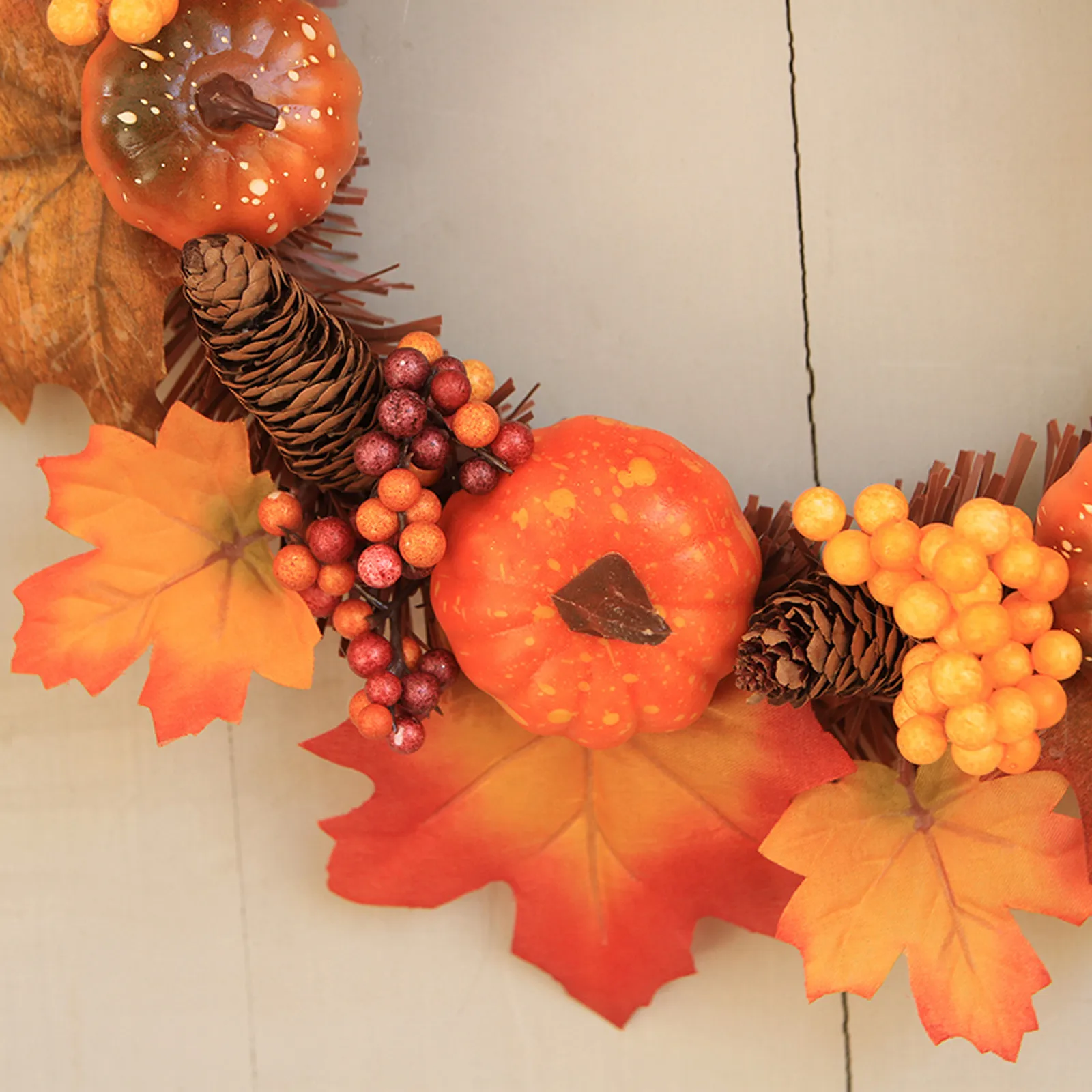 

Pumpkin Maple Wreath Autumn Festival Wreath Door Hanging Home Decoration 2020 New Fashion Christmas Holiday Good Luck Reusable