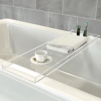 clear acrylic bathtub tray transparent bathroom bookshelf nordic bathroom shelf wine food rack for bathing bath tub table caddy