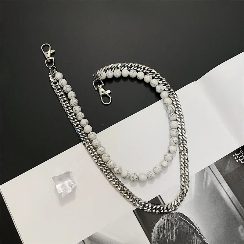 

White pine stone pants chain hip-hop chain men and women personality fashion accessories