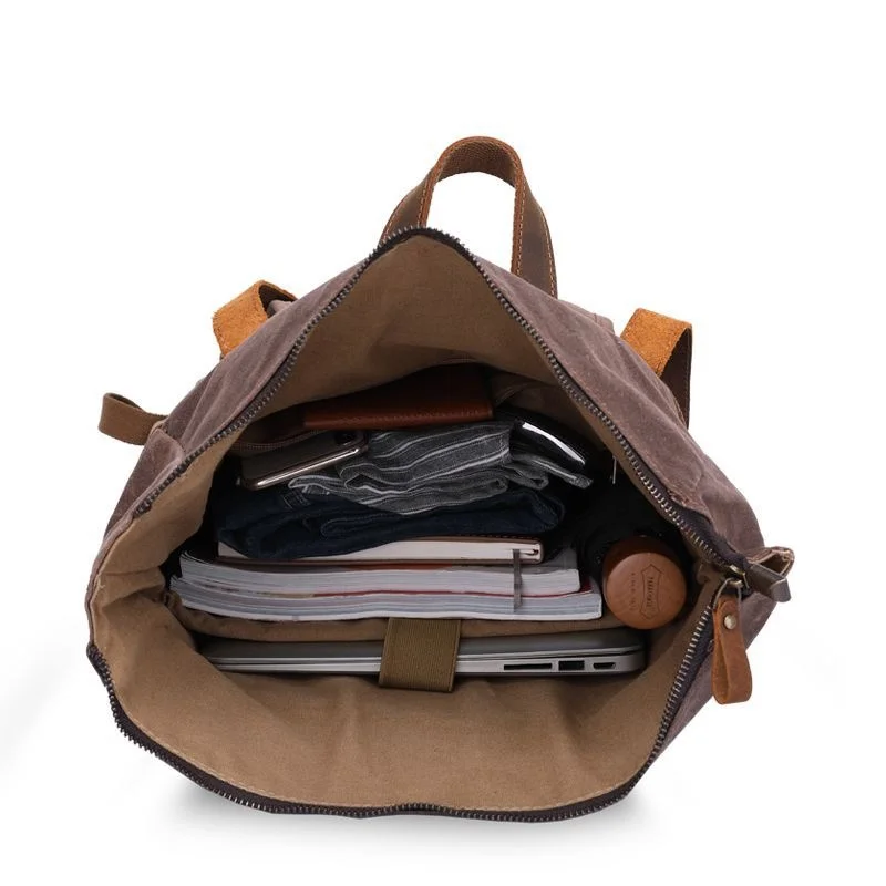 Масло воск водонепроницаемый холщовый рюкзак для путешествий в европейском и