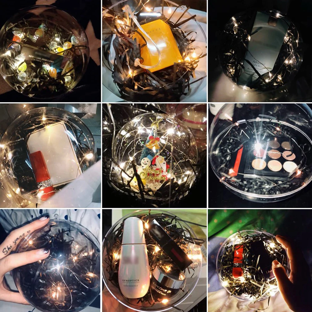 20pcs10pairs craft transparent balls home decoration wedding birthday party merry christmas hanging ornament gift diy box free global shipping