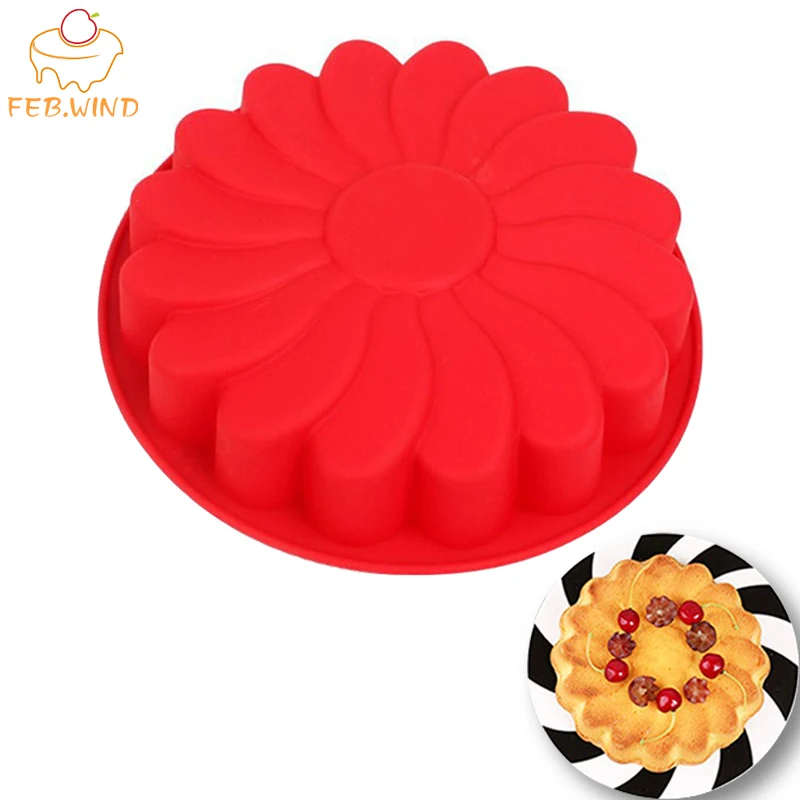 Еда Класс больше силиконовая форма для выпечки в форме цветка/кастрюля печь 3D 9