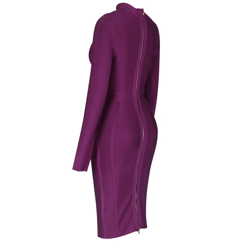Женское вечернее Бандажное платье Maketina фиолетовое облегающее с круглым вырезом