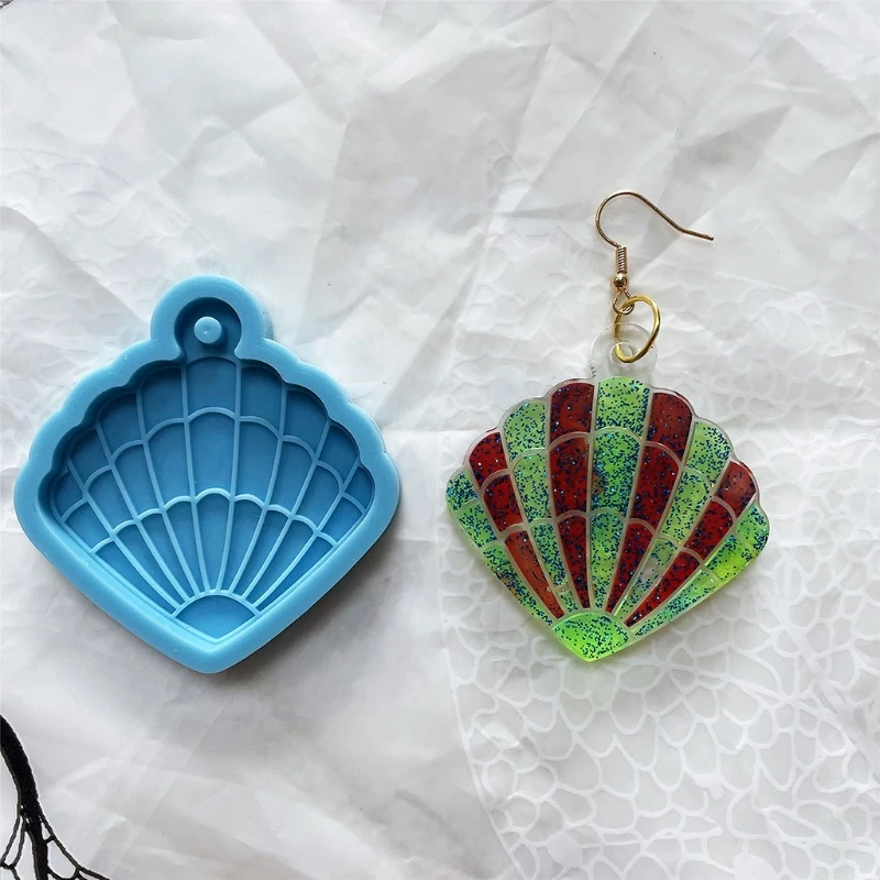 

Shiny Glossy Silicone Resin Molds Diy Shell Keychain Mold DIY Keychain Pendant Jewelry Epoxy Resin Crafting Molds