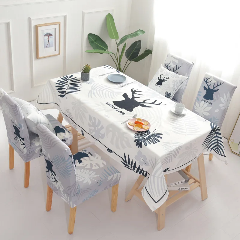 Новинка льняная скатерть и эластичный чехол на сиденье стула хлопковая