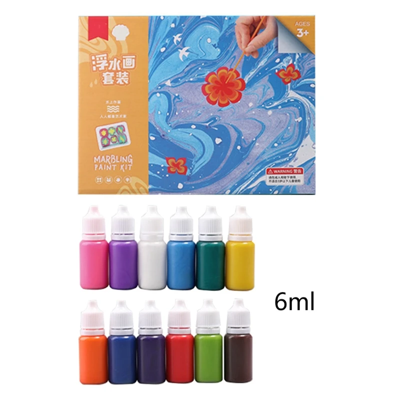 

Kid Water-based Art Paint Set DIY Painting on Water Set of 6 Color Acrylic Paint 4X7E