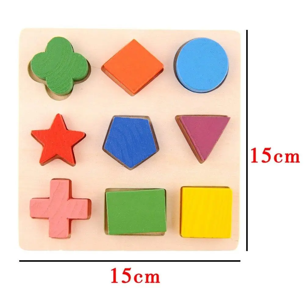 

1set Wooden Geometric Shapes Montessori Puzzle Sorting Math Bricks Preschool Learning Educational Game Baby Children Puzzle Toys