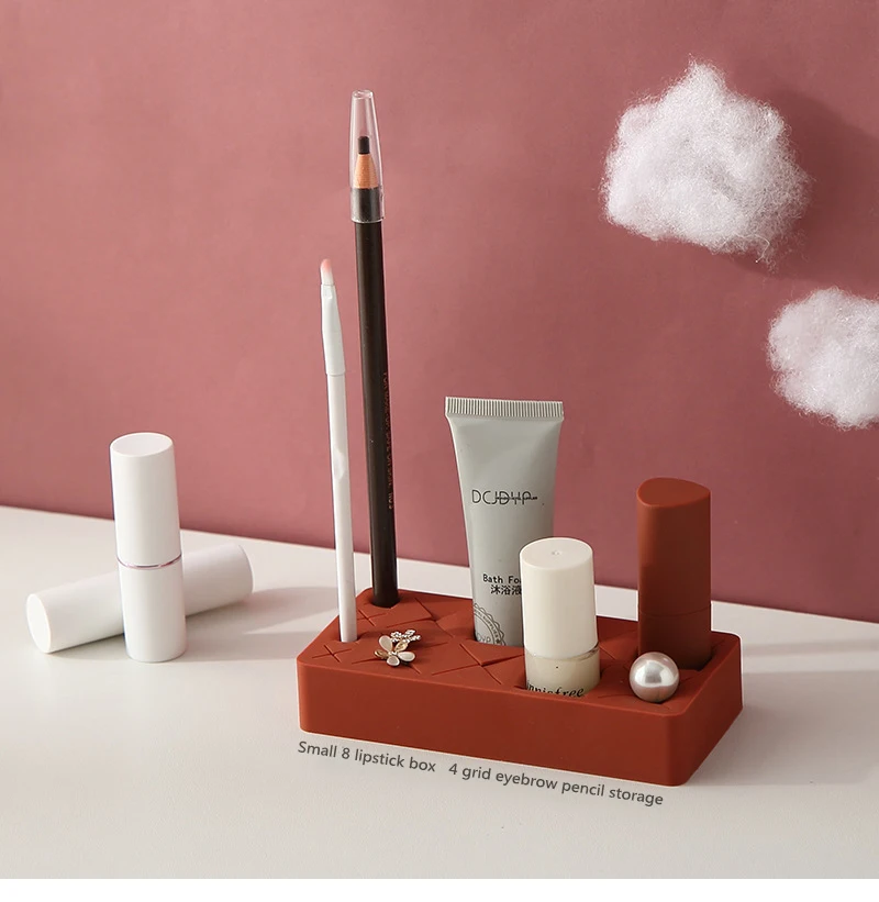 Креативная силиконовая стойка для хранения губной помады коробка косметики