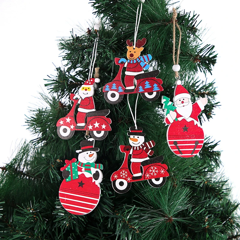 

Christmas Decoration New Year Decor Christmas Tree Decoration Christmas Tree Wooden Ornaments Santa Claus Elk Snowman Pendant