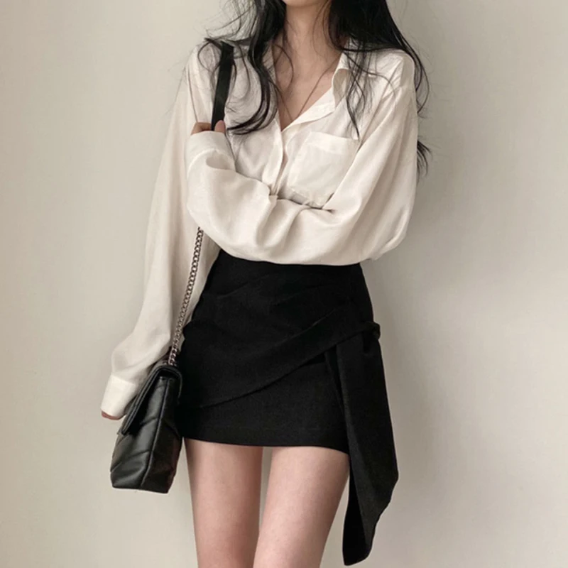Белая женская рубашка ранней весны новая французская Милая Весенняя в стиле