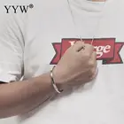 Минимализм Классический Браслет-манжета из нержавеющей стали для мужчин и женщин внутренний диаметр 54 мм60 мм крутые модные ювелирные изделия молодой хип поп