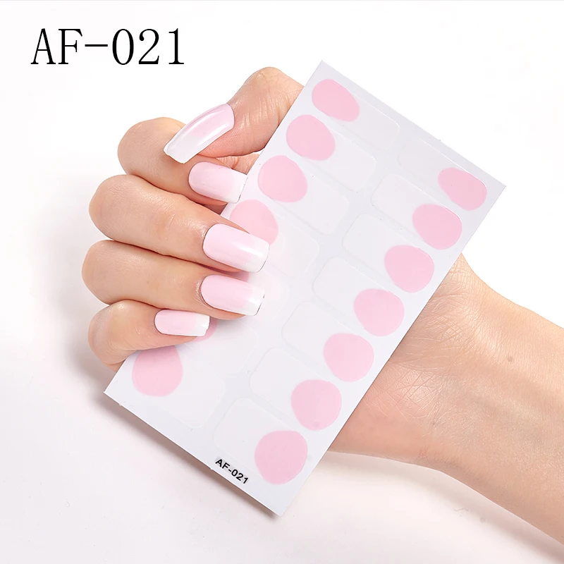 14 наконечников/Лист Модный цветной стикер для ногтей Французский Полный лак