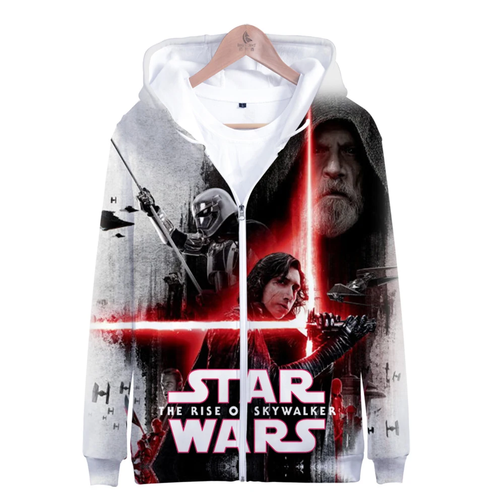 Star war the rise of skywalker, одежда с 3D принтом, толстовки на молнии, повседневная женская/мужская одежда, горячая распродажа, толстовки на молнии