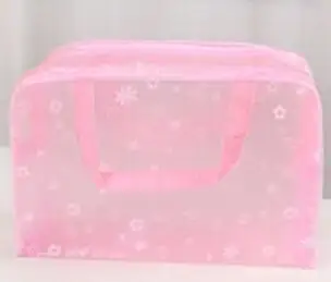 pink Водонепроницаемый ПВХ портативный многофункциональный контейнер для косметики коробка для хранения макияж Органайзер держатель на молнии портативный путешествия - Цвет: pink