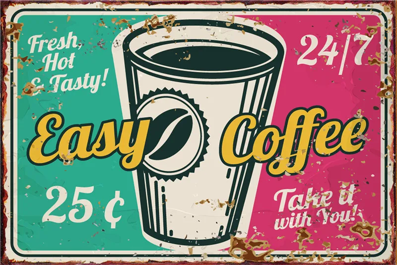 

Metal Plates Metal Wall Decor Cafe Sign Coffee Shop Kitchen Vintage Living Room Movie Poster Vintage Retro Decorative Posters